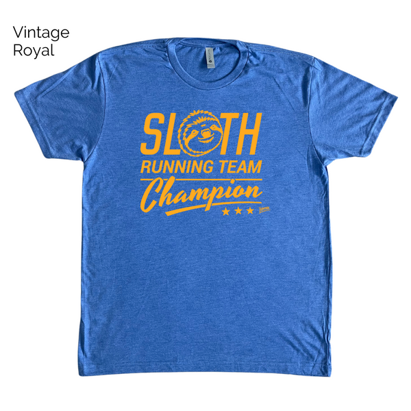 Sloth running team champion tee - funny running shirt - Liberte Lifestyles Fitness Tshirts