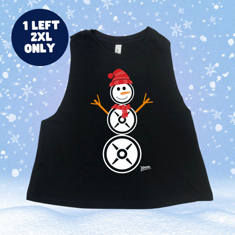 Snowman Crop Tank - Black - 2XL ONLY - FINAL SALE