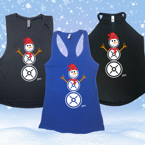 Snowman Christmas Workout Tank - Liberte Lifestyles Holiday Fitness Tanks