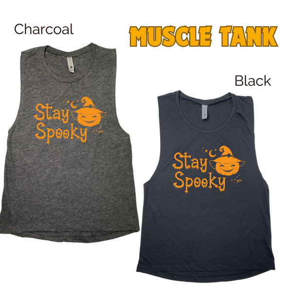 STAY SPOOKY HALLOWEEN TANK - HALLOWEEN GYM TOPS - LIBERTE LIFESTYLES