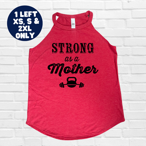 Strong as a Mother Rocker Tank - Red Frost - FINAL SALE