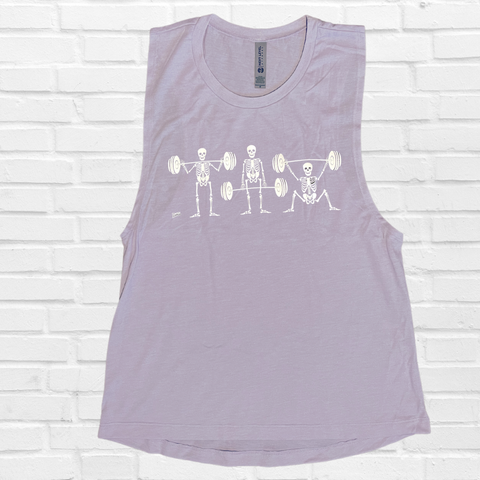 Strong Bones Muscle Tank - Lavender - FINAL SALE - XS, S, L & XL ONLY