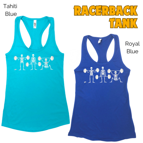 Strong bones racerback tank - Weighlifting Skeletons Tank - liberte Lifestyles