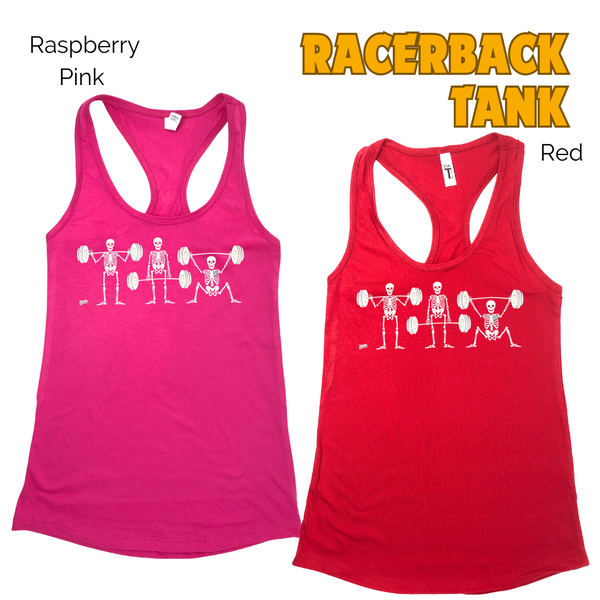 Strong bones racerback tank - Weighlifting Skeletons Tank - liberte Lifestyles