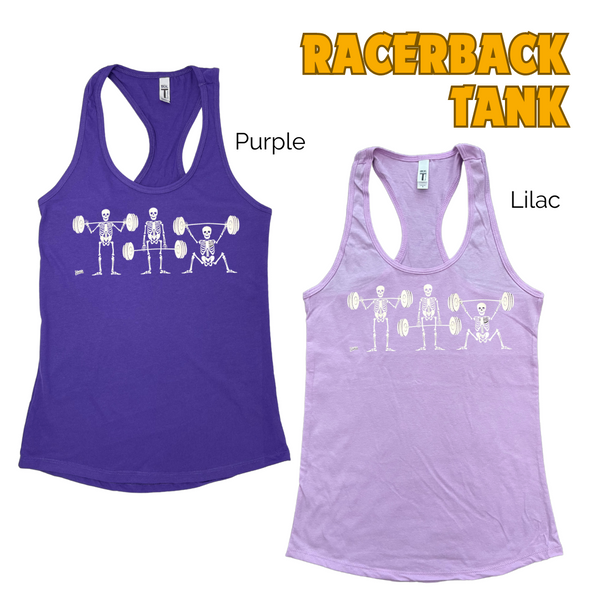 Strong bones racerback tank - Weighlifting Skeletons Tank - liberte Lifestyles