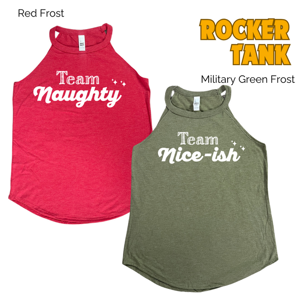 Team Naughty or Team Nice-ish Tank - Liberte Lifestyles Christmas Workout Tanks