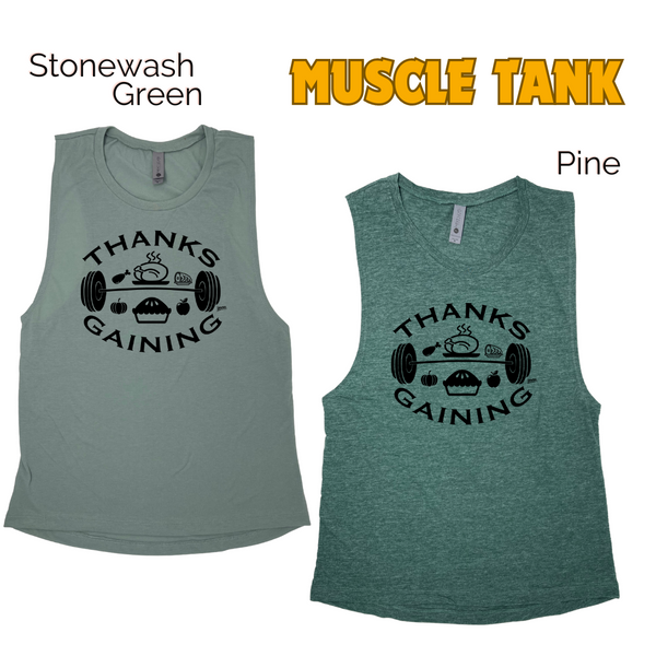 Thanksgaining Tank - Thanksgiving gym tank - Liberte Lifestyles Fitness tops