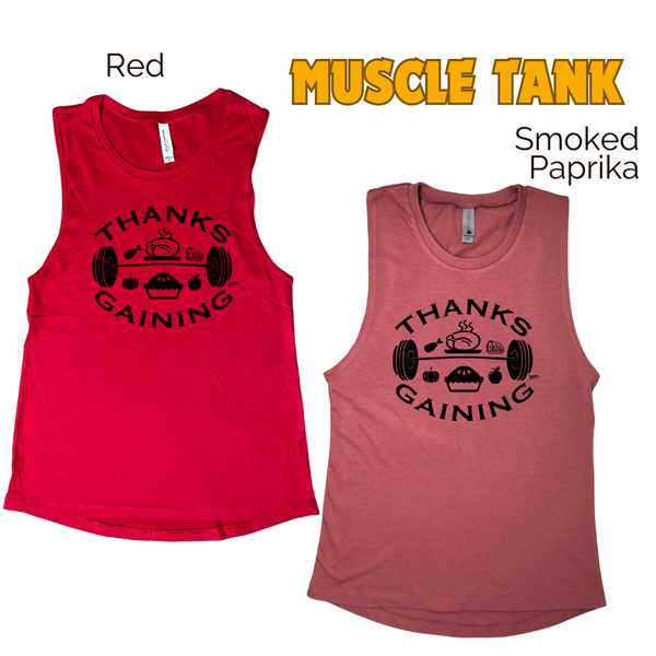 Thanksgaining Tank - Thanksgiving gym tank - Liberte Lifestyles Fitness tops