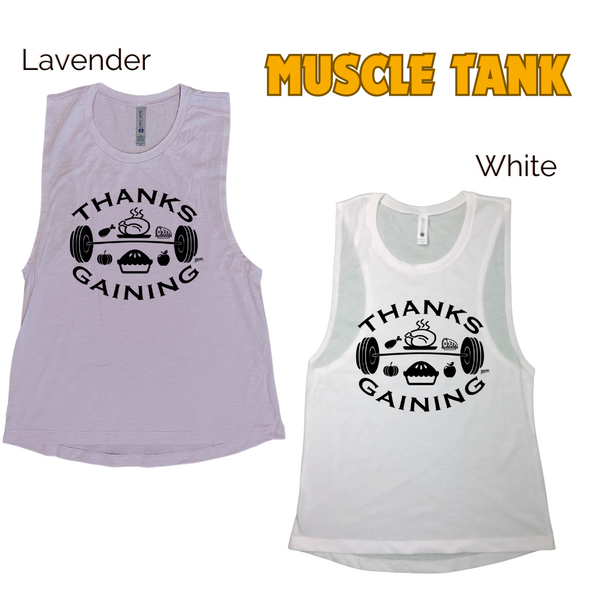 Thanksgaining Tank - Thanksgiving gym tank - Liberte Lifestyles Fitness tops