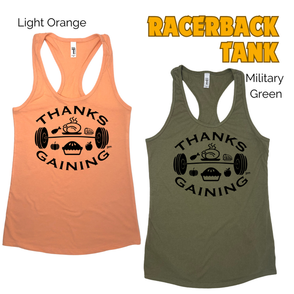 Thanksgaining Tank - Thanksgiving gym tank - Liberte Lifestyles Fitness tops