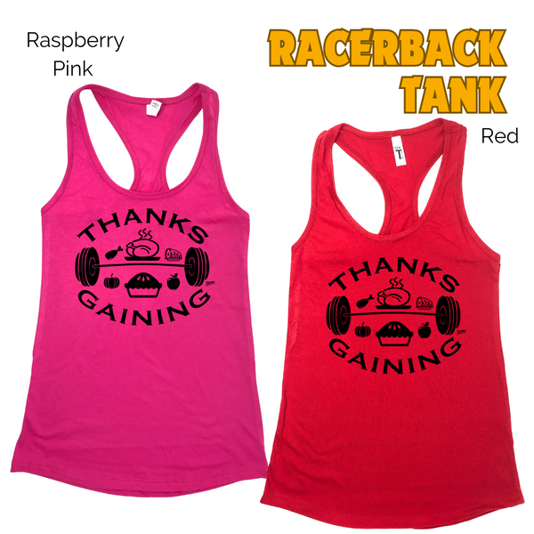 Thanksgaining Tank - Thanksgiving gym tank - Liberte Lifestyles Fitness tops