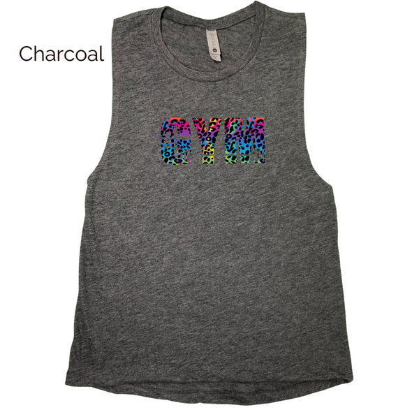 The gym rainbow leopard tank - Liberte Lifestyles fitness tanks