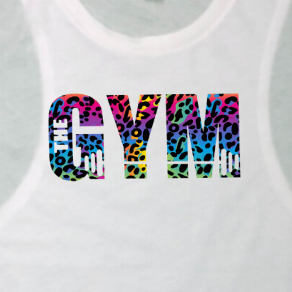 The gym rainbow leopard tank - Liberte Lifestyles fitness tanks