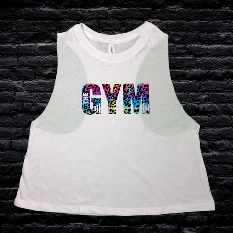 The Gym Rainbow Leopard Crop Tank