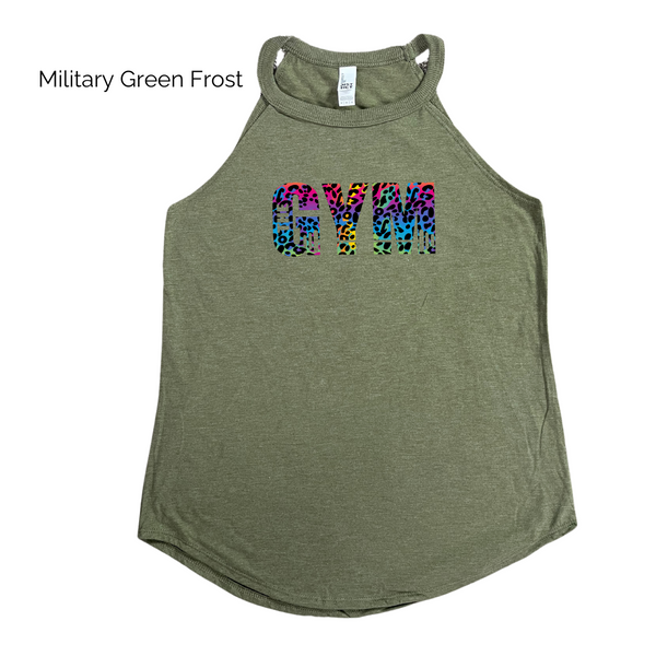 The gym rainbow leopard tank - Liberte Lifestyles fitness tanks