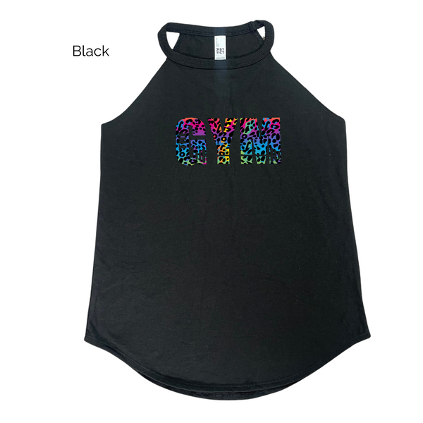 The gym rainbow leopard tank - Liberte Lifestyles fitness tanks