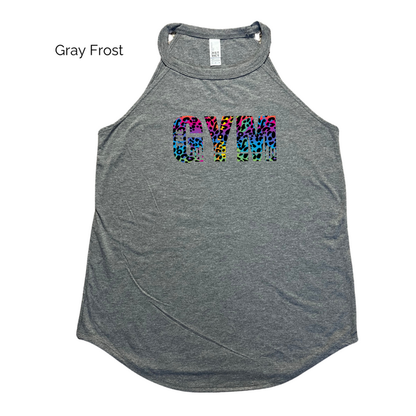 The gym rainbow leopard tank - Liberte Lifestyles fitness tanks