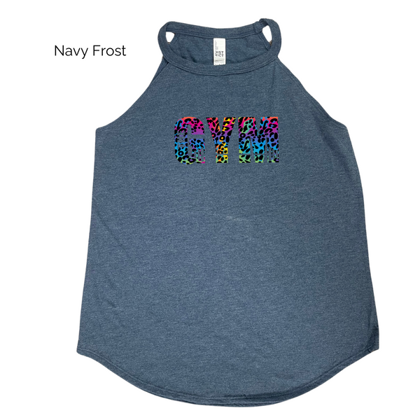 The gym rainbow leopard tank - Liberte Lifestyles fitness tanks