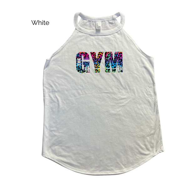 The gym rainbow leopard tank - Liberte Lifestyles fitness tanks