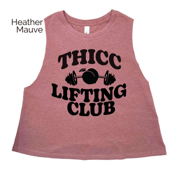 thicc lifting club crop tank - Liberte Lifestyles Fitness tees