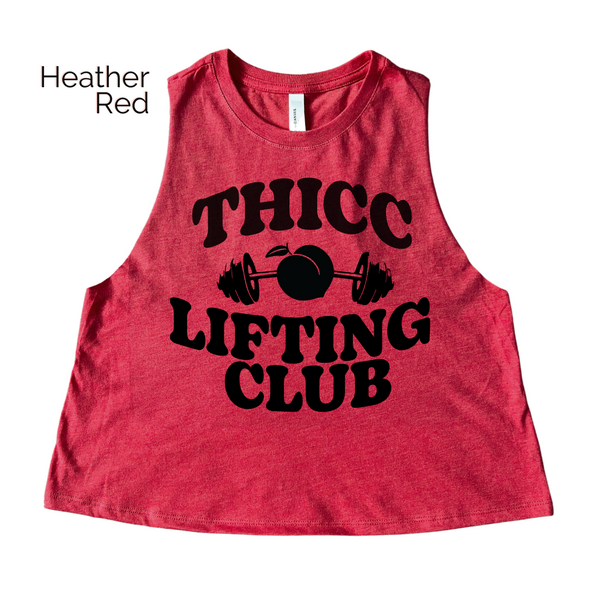 thicc lifting club crop tank - Liberte Lifestyles Fitness tees