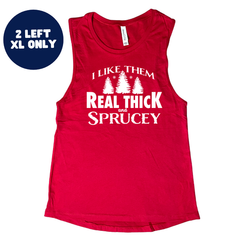 Thick and Sprucey Muscle Tank - Red - XL only