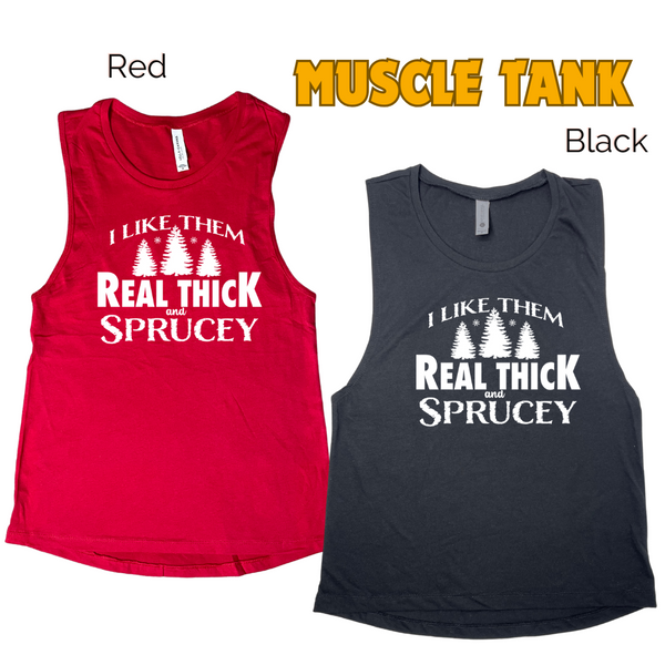 I like them real thick and sprucey tank - Liberte Lifestyles Christmas workout tanks