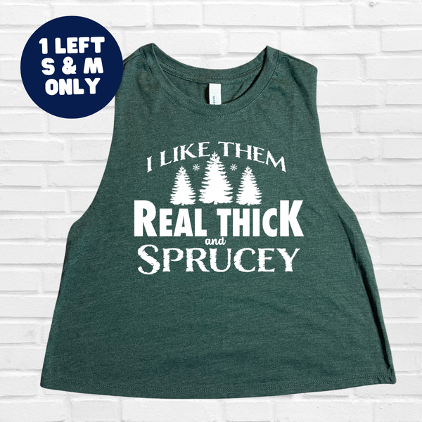 Thick and Sprucey Crop Tank - Heather Forest - FINAL SALE - S & M ONLY