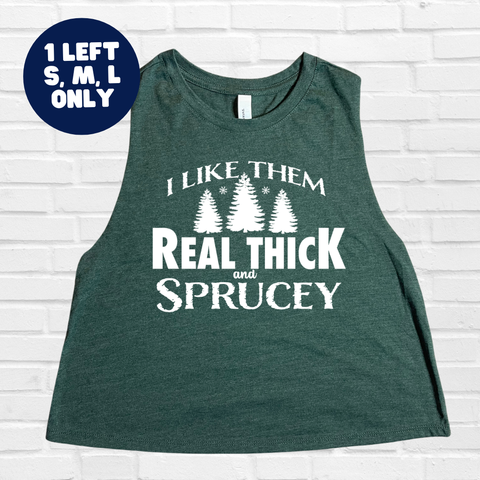 Thick and Sprucey Crop Tank - Heather Forest - FINAL SALE