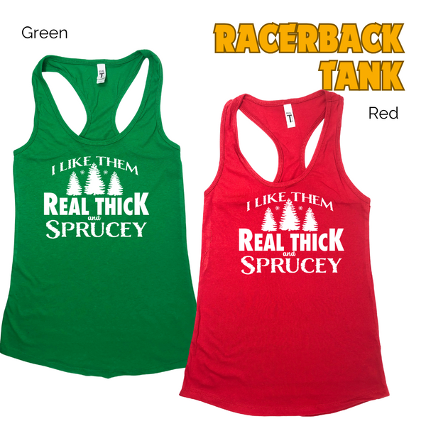 I like them real thick and sprucey tank - Liberte Lifestyles Christmas workout tanks