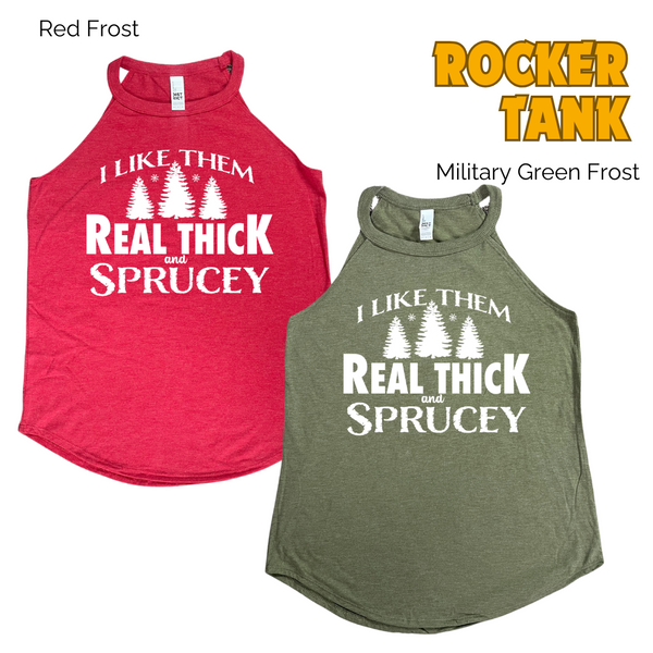 I like them real thick and sprucey tank - Liberte Lifestyles Christmas workout tanks