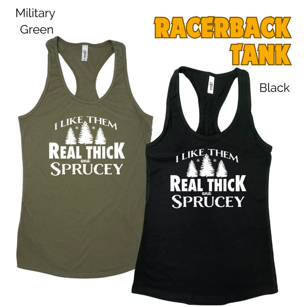 I like them real thick and sprucey tank - Liberte Lifestyles Christmas workout tanks