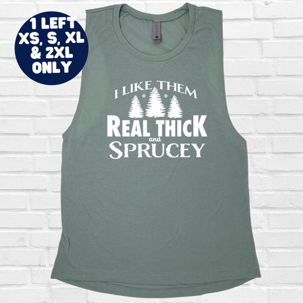 Thick & Sprucey Muscle Tank - Stonewash Green - FINAL SALE - XS, S, XL & 2XL ONLY