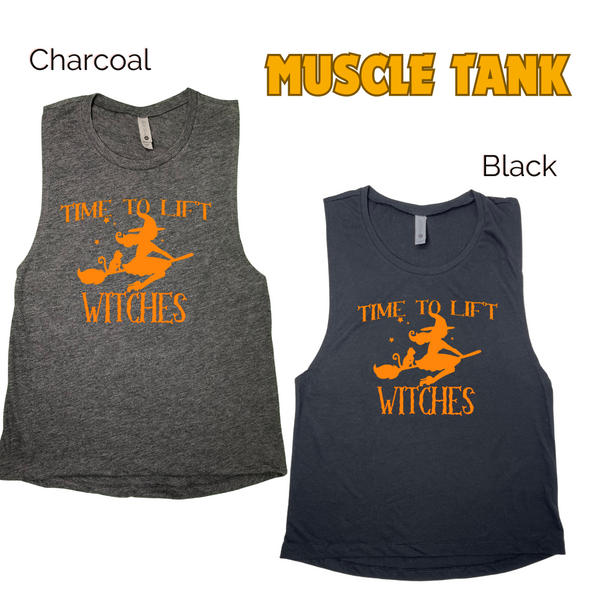 Time to Lift Witches Tank - halloween gym tank