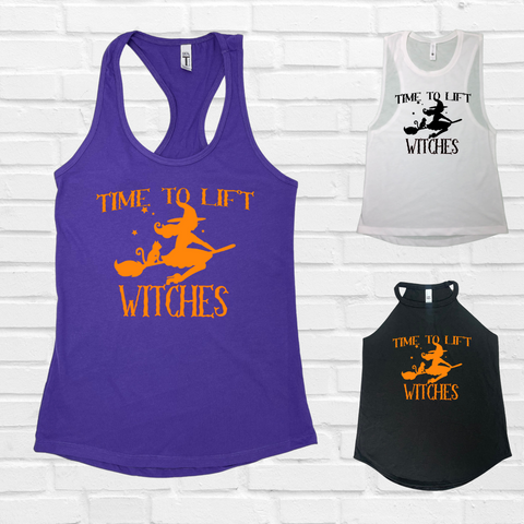 Time to Lift Witches Tank - halloween gym tank