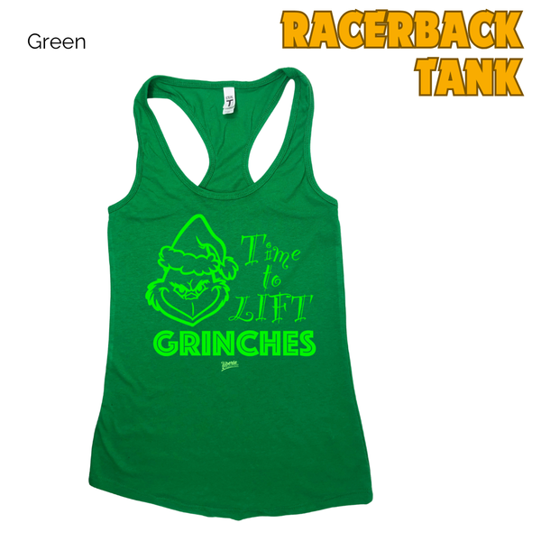 Time to Lift Christmas Racerback Tank - Green - FINAL SALE