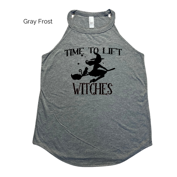 Time to Lift Witches Rocker Tank - Gray Frost - FINAL SALE