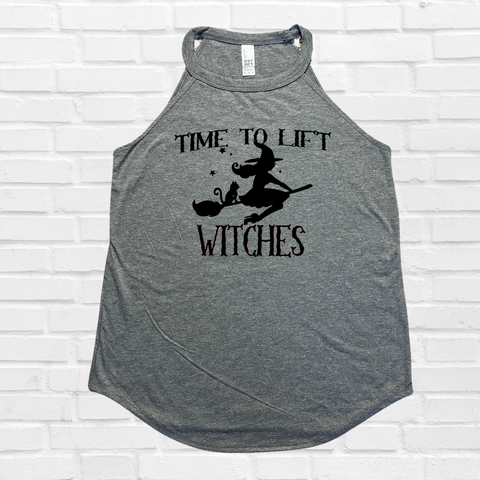 Time to Lift Witches Rocker Tank - Gray Frost - FINAL SALE