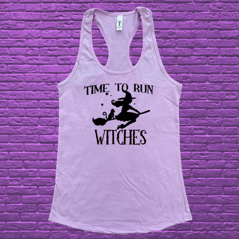 Time to Run Witches Racerback Tank - Lilac - FINAL SALE