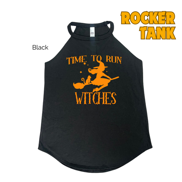 Time to run witches tank - halloween running tank top