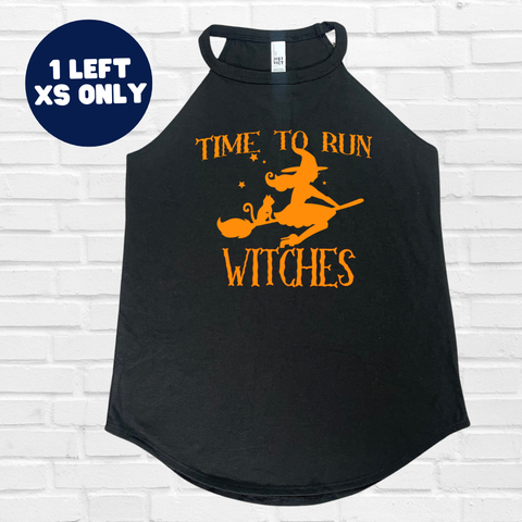 Time to Run Witches Rocker Tank - Black - FINAL SALE - XS only