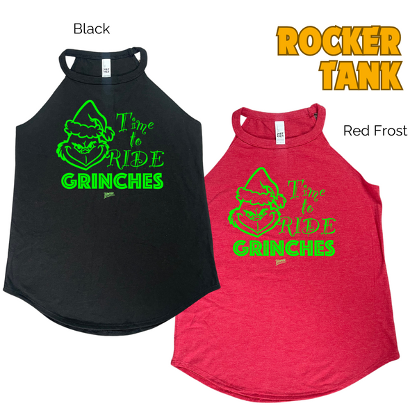 Time to ride grinches tank - christmas peloton tank - christmas cycle top - Liberte Lifestyles Fitness tanks