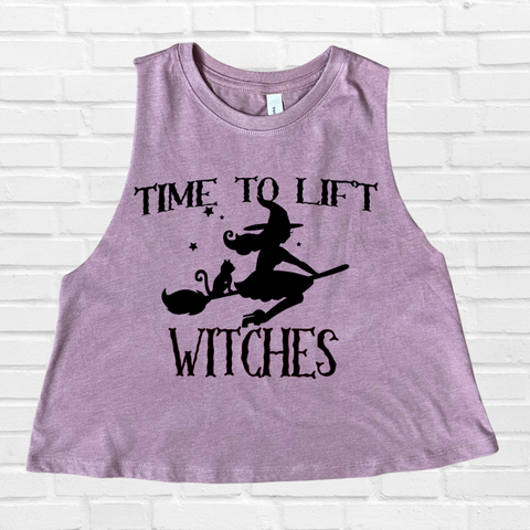 Time to Lift Witches Crop Tank - Heather Orchid - FINAL SALE