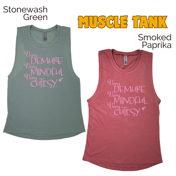 Very demure very mindful very cutesy gym tank - Liberte Lifestyles fitness tees