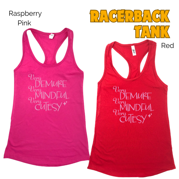 Very demure very mindful very cutesy gym tank - Liberte Lifestyles fitness tees