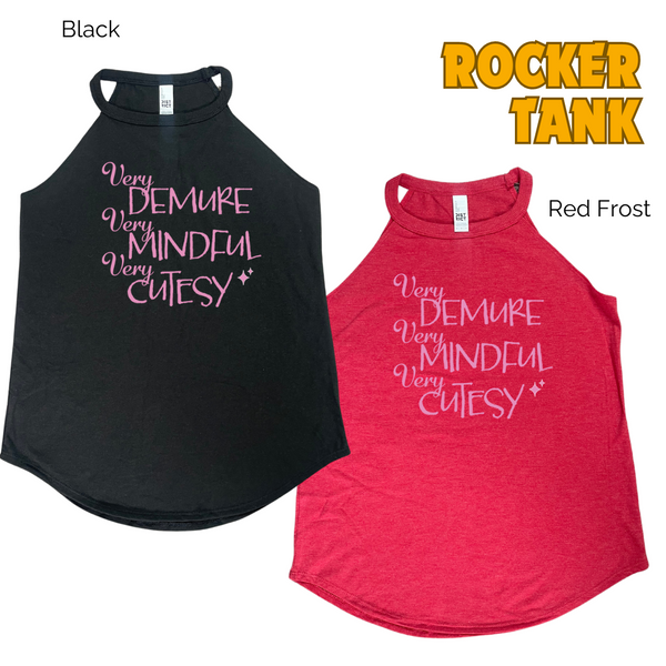 Very demure very mindful very cutesy gym tank - Liberte Lifestyles fitness tees