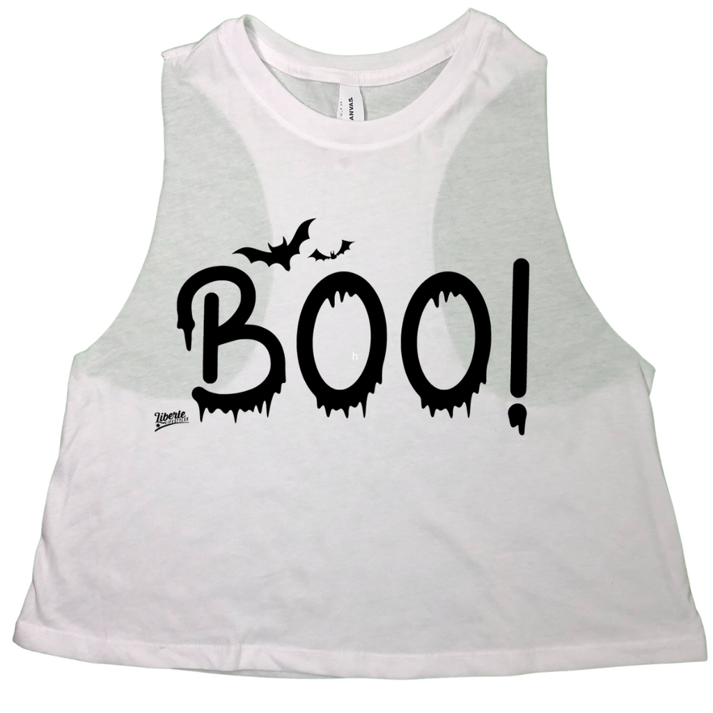 Liberte Lifestyles Gym Fitness Apparel & Accessories - Boo Halloween crop tank for Halloween crossfit workouts mods