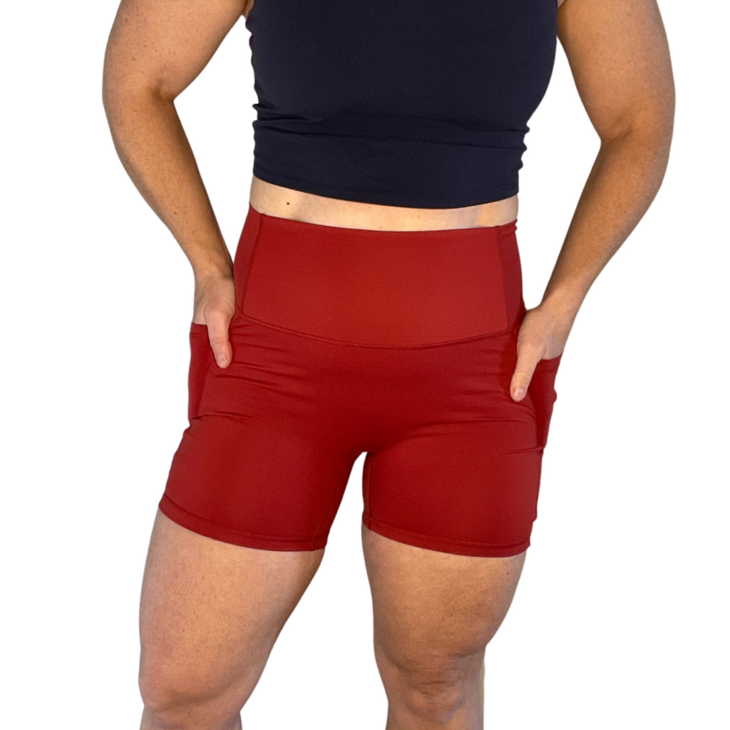 Red 2025 soft shorts