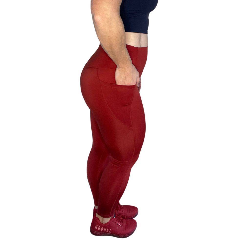 Women's workout legging BARBELL REGIMENT dark red THE OLY model