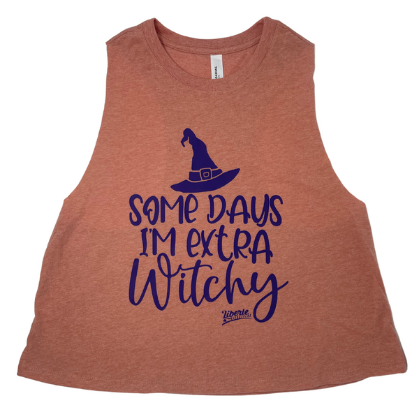 Liberte Lifestyles Gym fitness apparel for Halloween Training Tank Some days Im extra Witchy